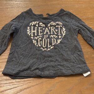 Joe Fresh Gray Heart of Gold Long Sleeve Tee